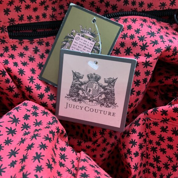 Juicy Couture Red Velvet Tote Handbag Vintage Retro 2000s Y2K Unique - Picture 10 of 16